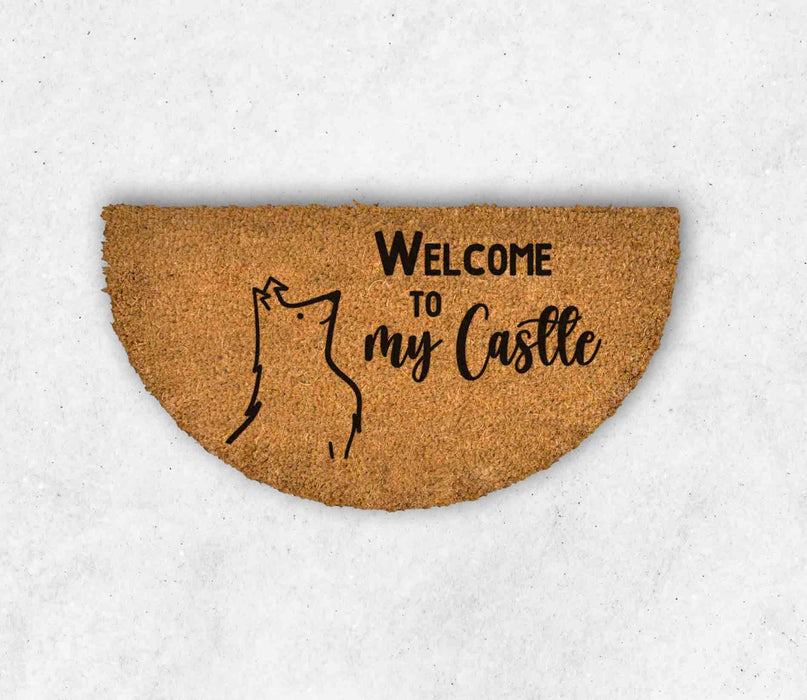 Kokosfußmatte halbrund "Welcome to my Castle"